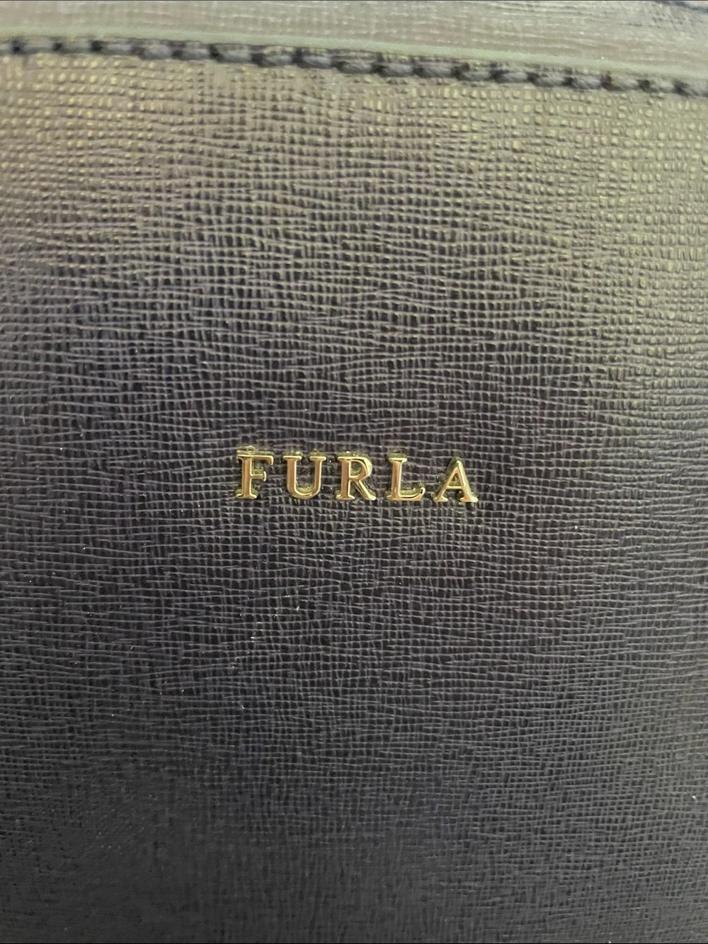 Furla Deep Blue Saffiano Leather Satchel
